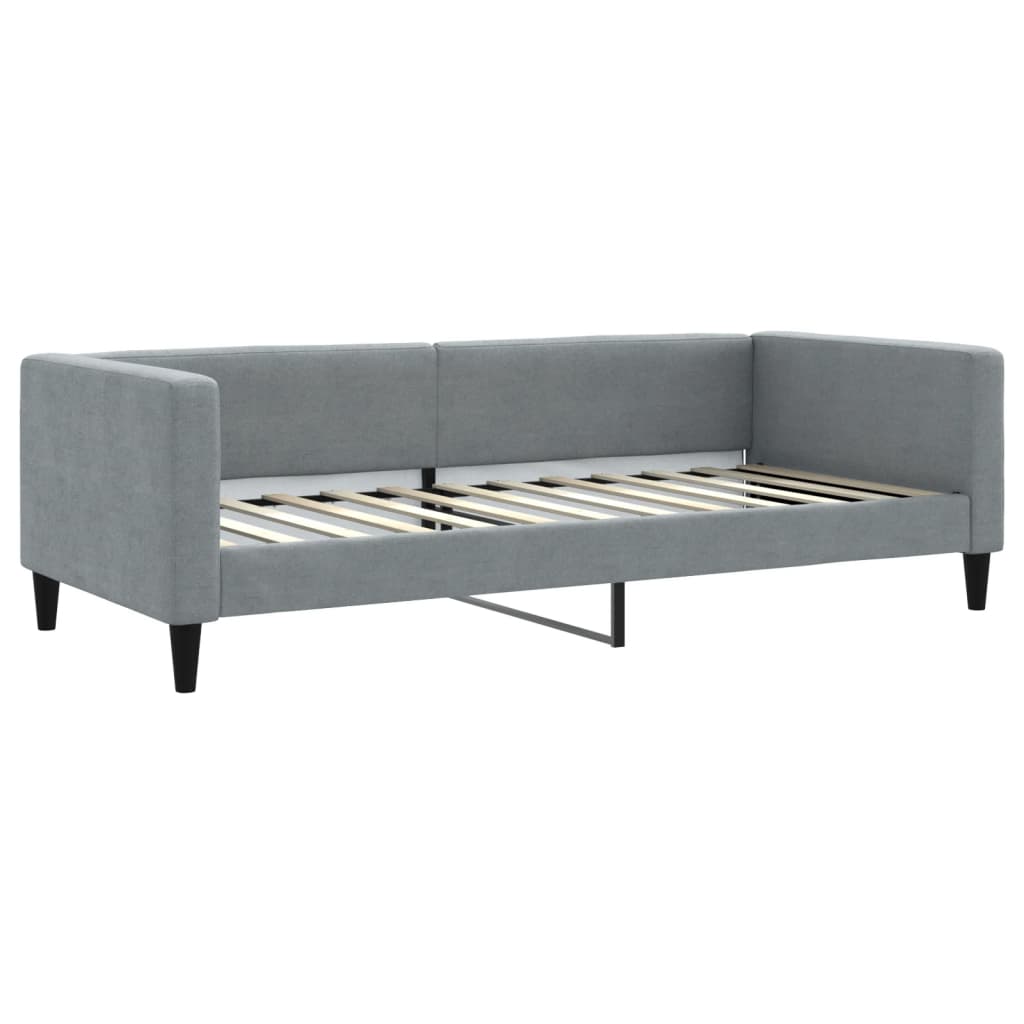 Slaapbank met onderschuifbed en lades 90x200 cm stof lichtgrijs is nu te koop bij PeponiXL, paradijselijk wonen!