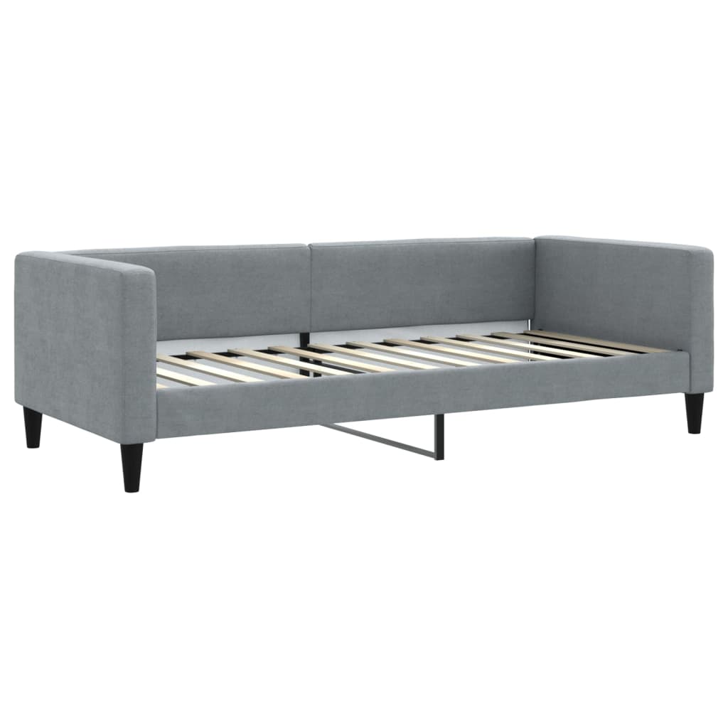 Slaapbank onderschuifbed en lades 100x200 cm stof lichtgrijs is nu te koop bij PeponiXL, paradijselijk wonen!