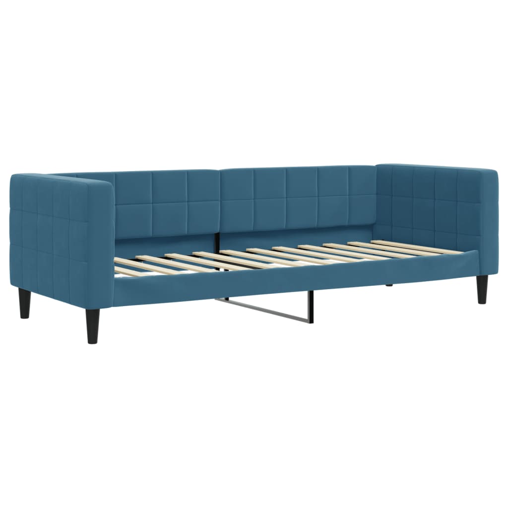 Slaapbank met matras 80x200 cm fluweel blauw is nu te koop bij PeponiXL, paradijselijk wonen!
