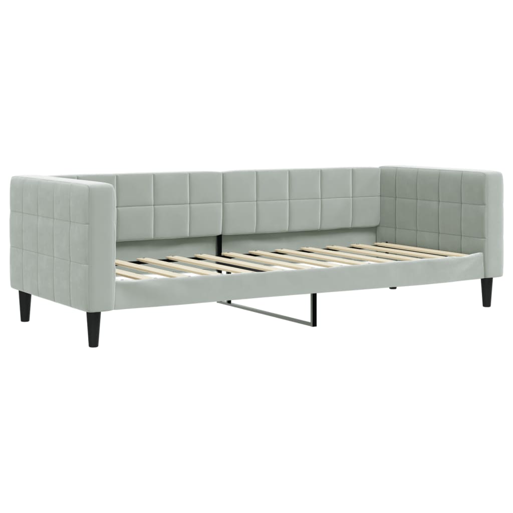 Slaapbank met matras 80x200 cm fluweel lichtgrijs is nu te koop bij PeponiXL, paradijselijk wonen!