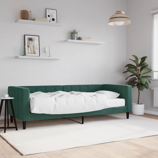 Slaapbank met matras 80x200 cm fluweel donkergroen is nu te koop bij PeponiXL, paradijselijk wonen!