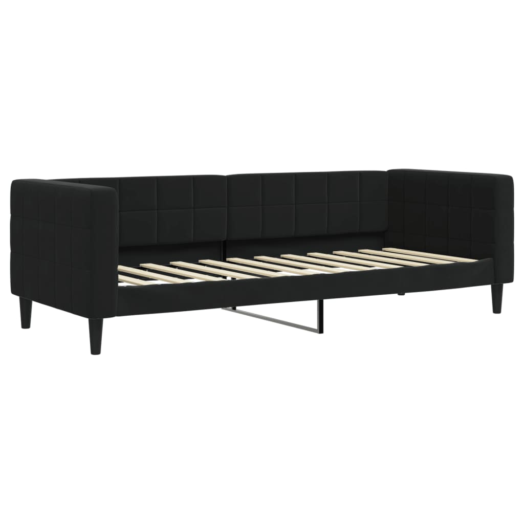 Slaapbank met matras 80x200 cm fluweel zwart is nu te koop bij PeponiXL, paradijselijk wonen!