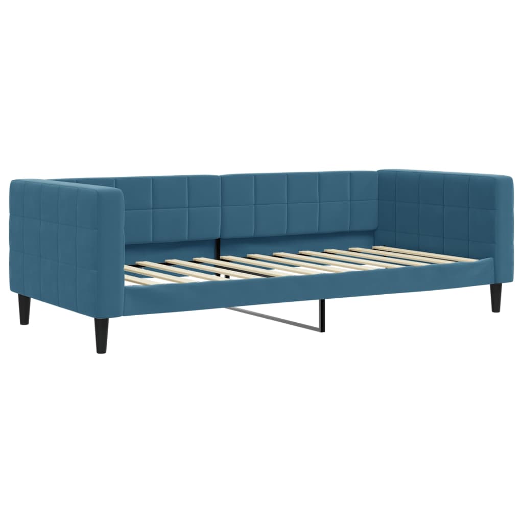 Slaapbank met matras 90x200 cm fluweel blauw is nu te koop bij PeponiXL, paradijselijk wonen!