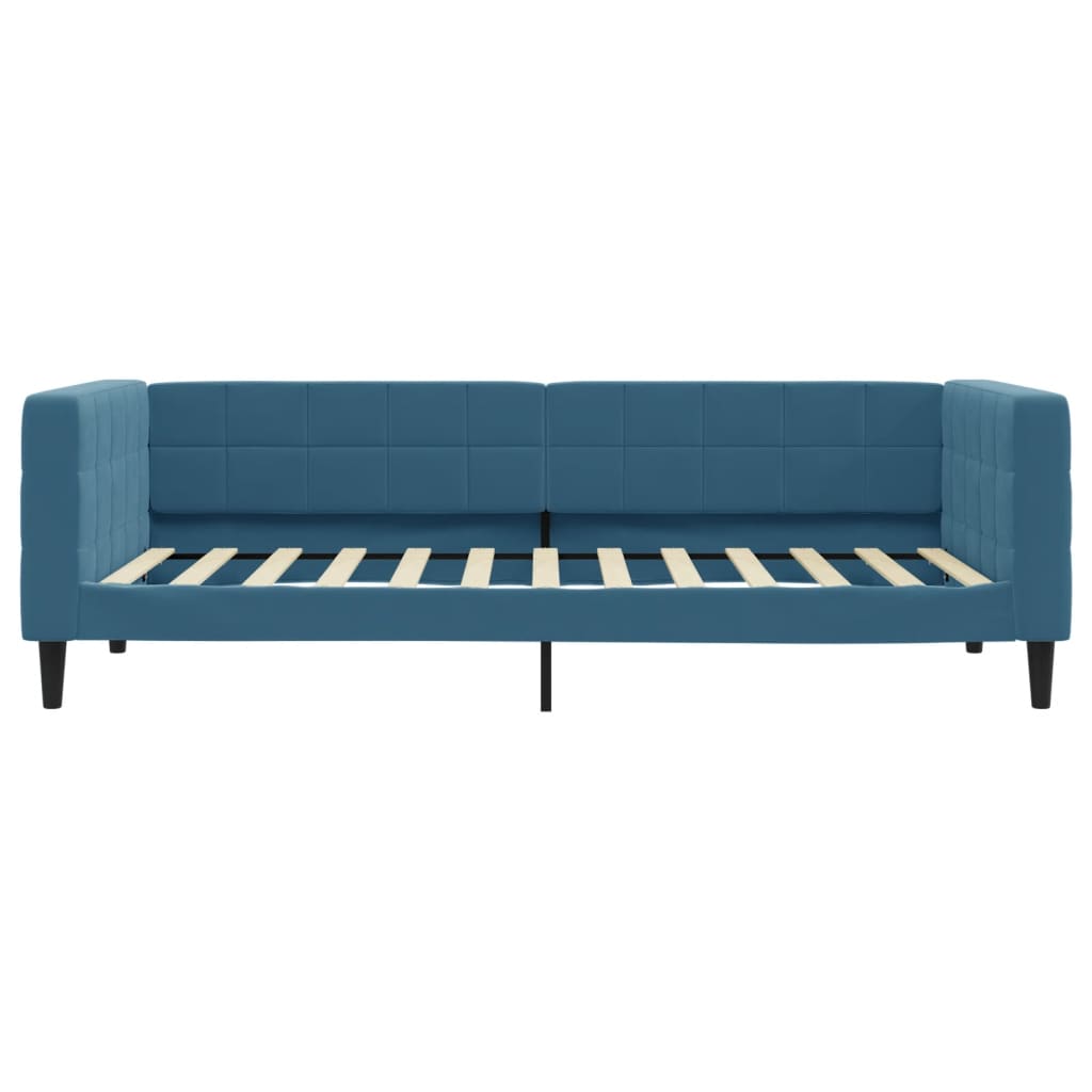 Slaapbank met matras 90x200 cm fluweel blauw is nu te koop bij PeponiXL, paradijselijk wonen!