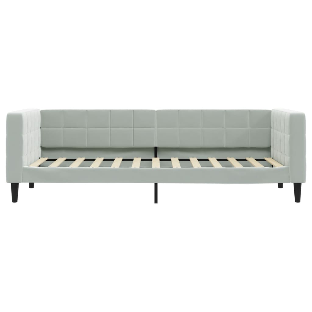 Slaapbank met matras 90x200 cm fluweel lichtgrijs is nu te koop bij PeponiXL, paradijselijk wonen!