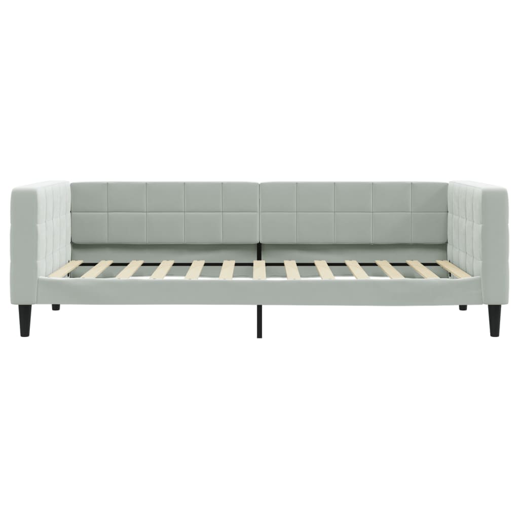 Slaapbank met matras 100x200 cm fluweel lichtgrijs is nu te koop bij PeponiXL, paradijselijk wonen!