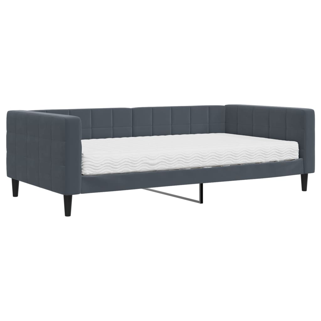 Slaapbank met matras 100x200 cm fluweel donkergroen is nu te koop bij PeponiXL, paradijselijk wonen!