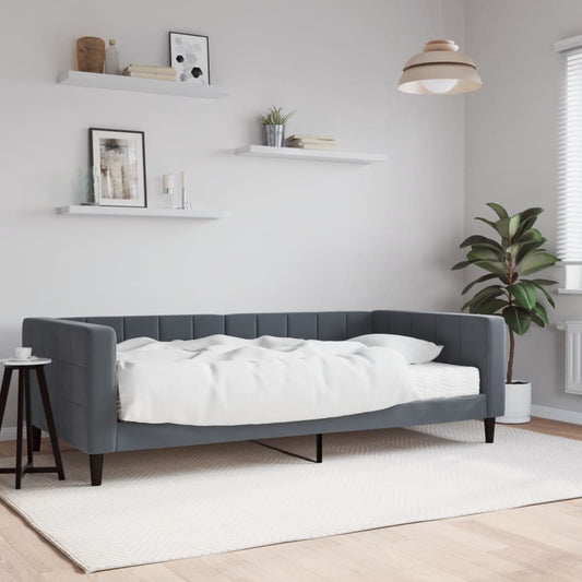 Slaapbank met matras 100x200 cm fluweel donkergroen is nu te koop bij PeponiXL, paradijselijk wonen!