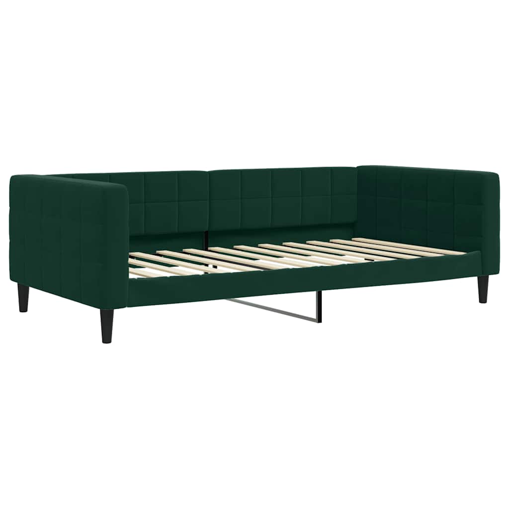 Slaapbank met matras 100x200 cm fluweel donkergroen is nu te koop bij PeponiXL, paradijselijk wonen!