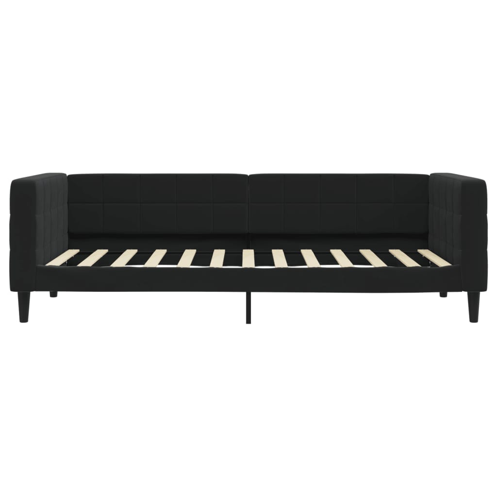 Slaapbank met matras 100x200 cm fluweel zwart is nu te koop bij PeponiXL, paradijselijk wonen!