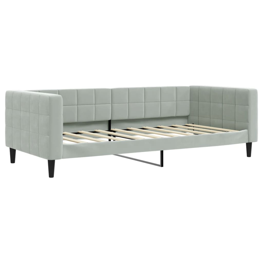 Slaapbank met matras 90x190 cm fluweel lichtgrijs is nu te koop bij PeponiXL, paradijselijk wonen!