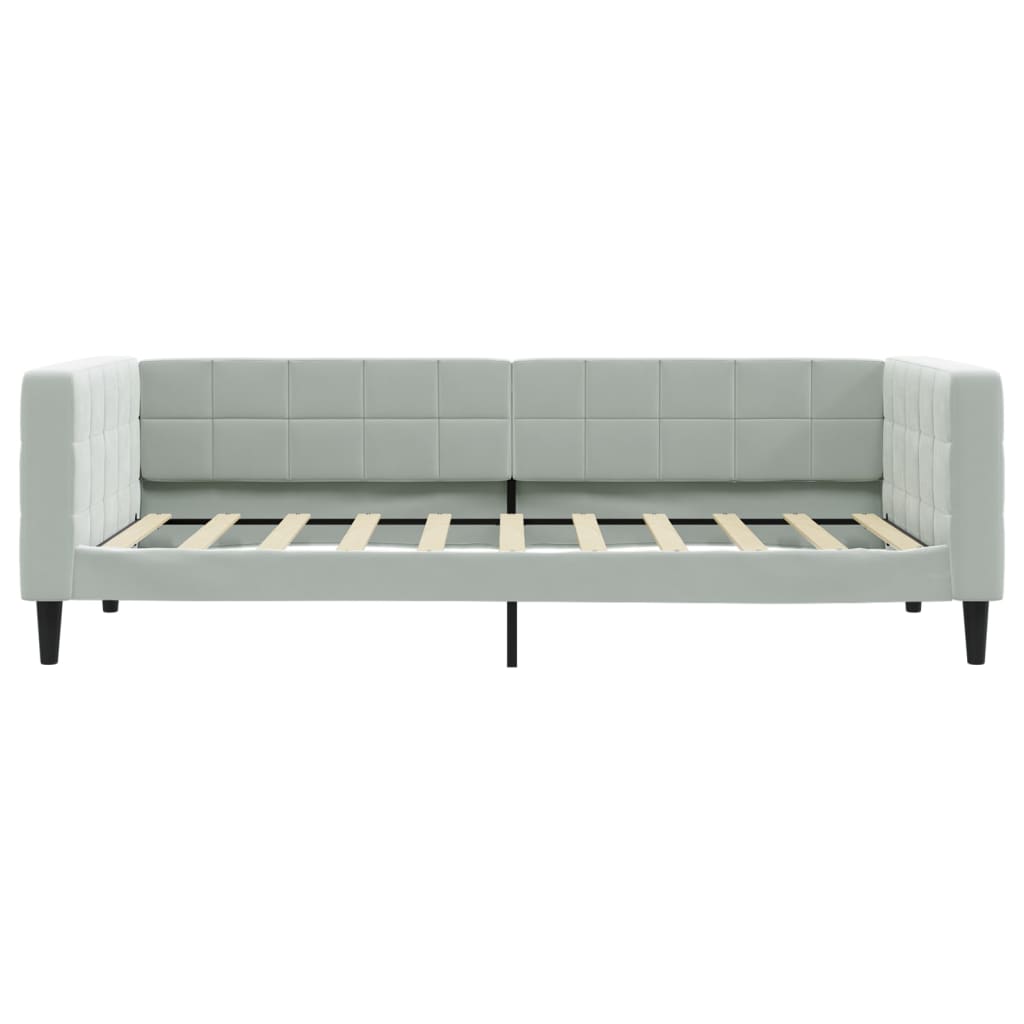 Slaapbank met matras 90x190 cm fluweel lichtgrijs is nu te koop bij PeponiXL, paradijselijk wonen!