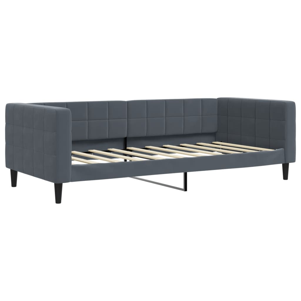 Slaapbank met matras 90x190 cm fluweel donkergrijs is nu te koop bij PeponiXL, paradijselijk wonen!