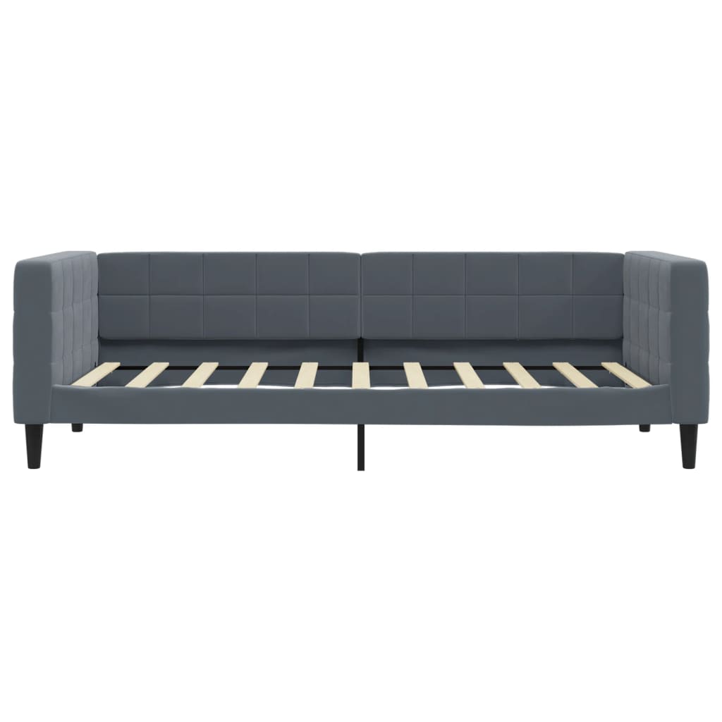 Slaapbank met matras 90x190 cm fluweel donkergrijs is nu te koop bij PeponiXL, paradijselijk wonen!