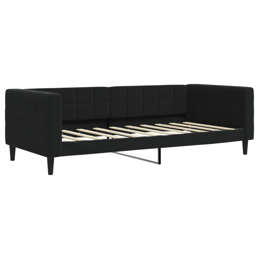 Slaapbank met matras 90x190 cm fluweel zwart is nu te koop bij PeponiXL, paradijselijk wonen!