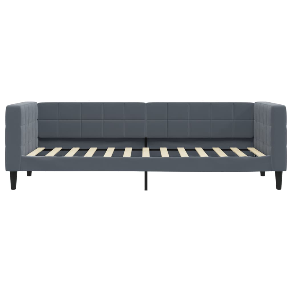Slaapbank met onderschuifbed 80x200 cm fluweel donkergrijs is nu te koop bij PeponiXL, paradijselijk wonen!