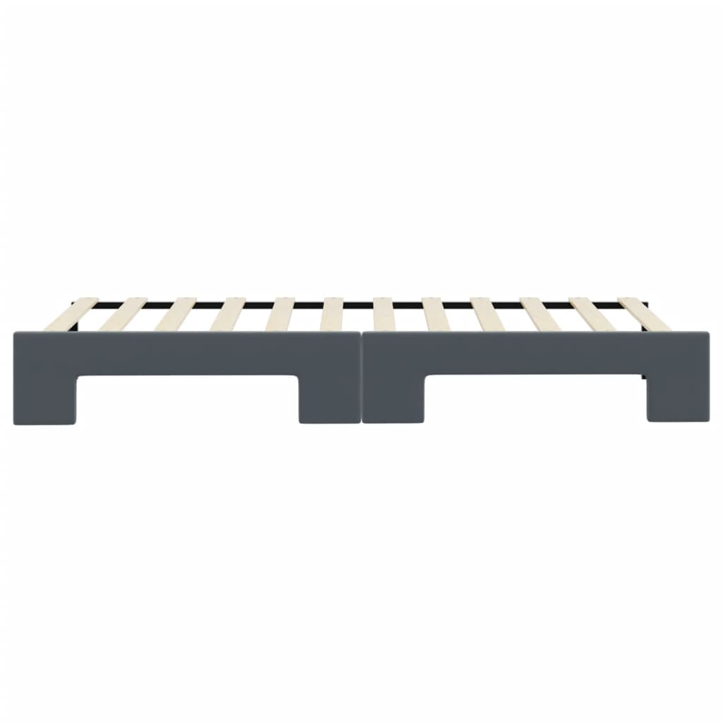 Slaapbank met onderschuifbed 80x200 cm fluweel donkergrijs is nu te koop bij PeponiXL, paradijselijk wonen!