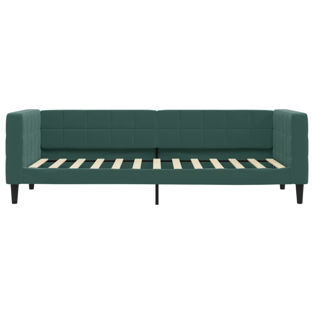 Slaapbank met onderschuifbed 80x200 cm fluweel donkergroen is nu te koop bij PeponiXL, paradijselijk wonen!