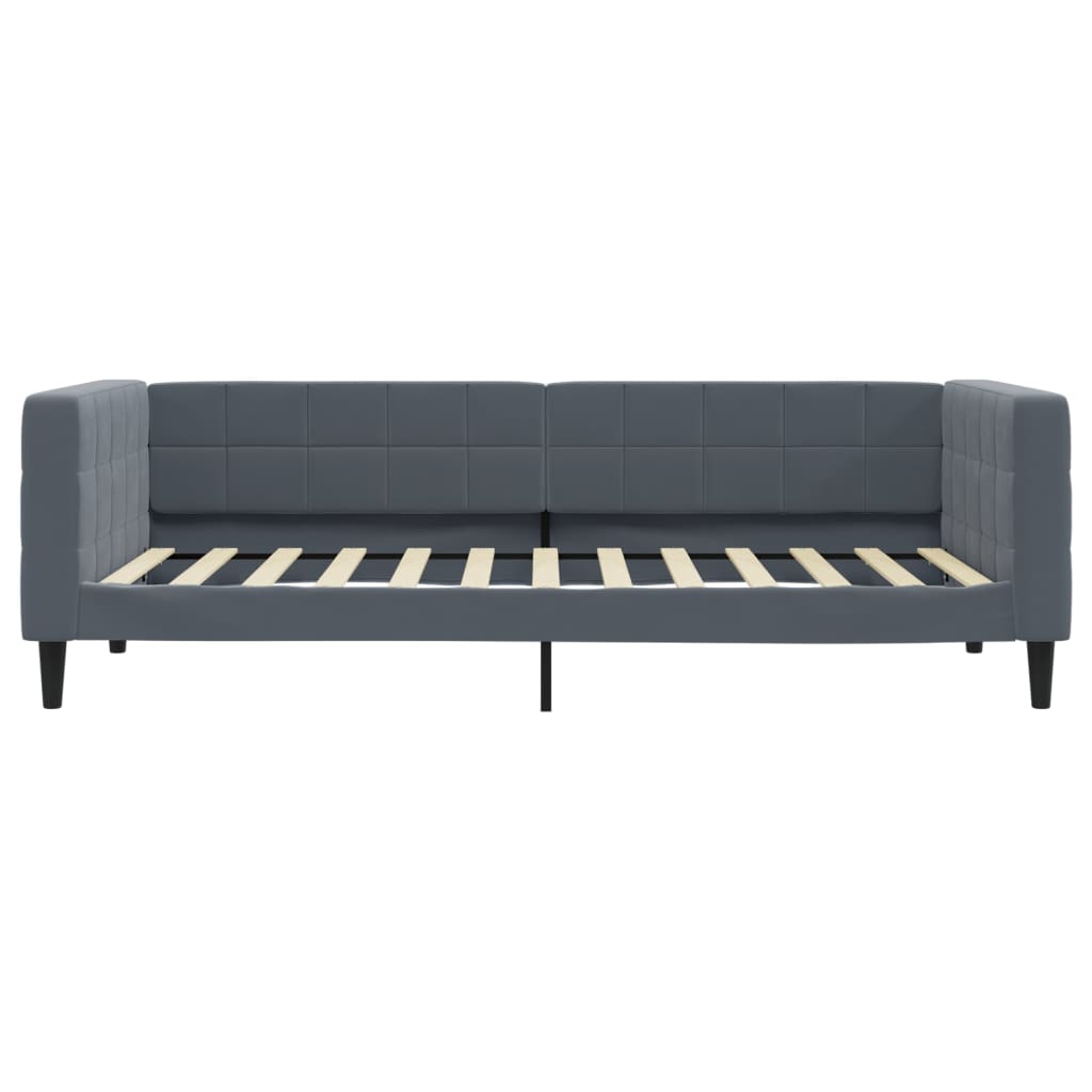 Slaapbank met onderschuifbed 90x200 cm fluweel donkergrijs is nu te koop bij PeponiXL, paradijselijk wonen!