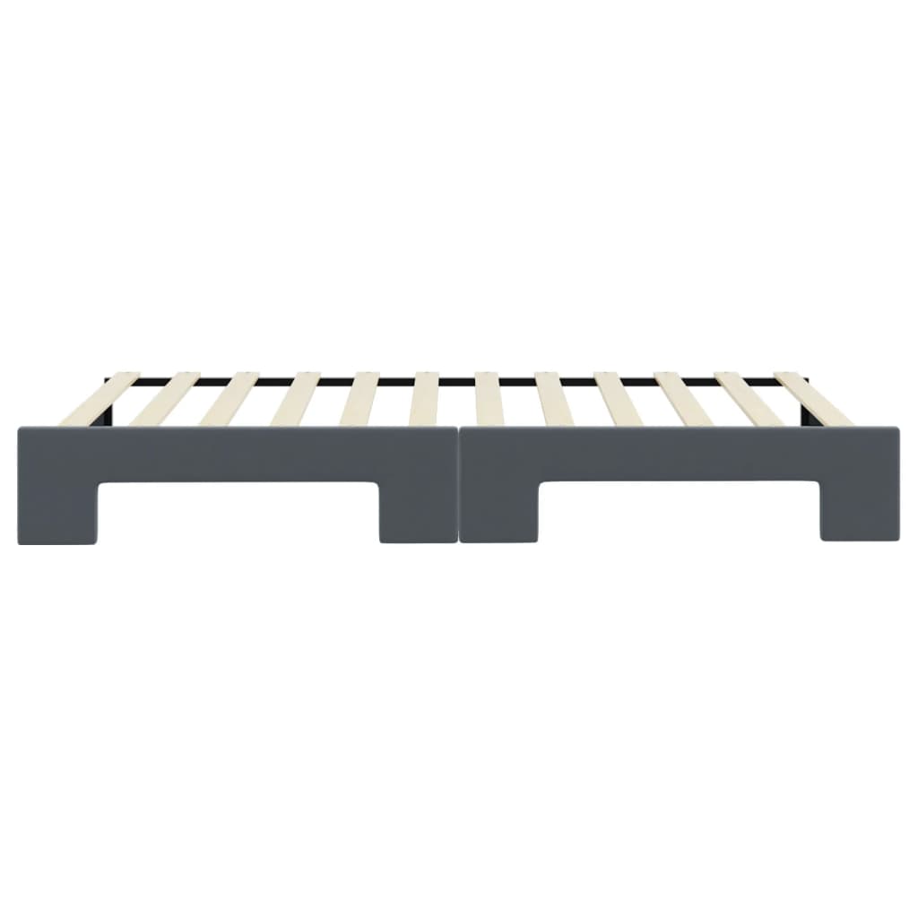 Slaapbank met onderschuifbed 100x200 cm fluweel donkergrijs is nu te koop bij PeponiXL, paradijselijk wonen!