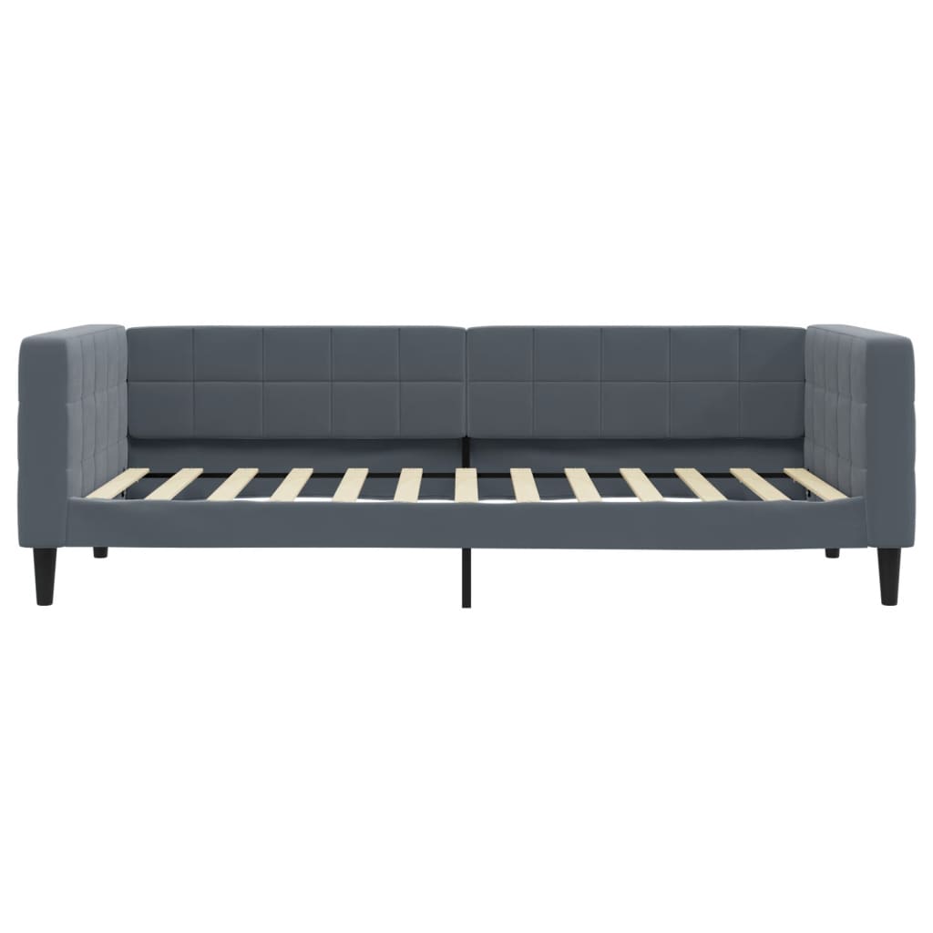Slaapbank met onderschuifbed 100x200 cm fluweel donkergrijs is nu te koop bij PeponiXL, paradijselijk wonen!