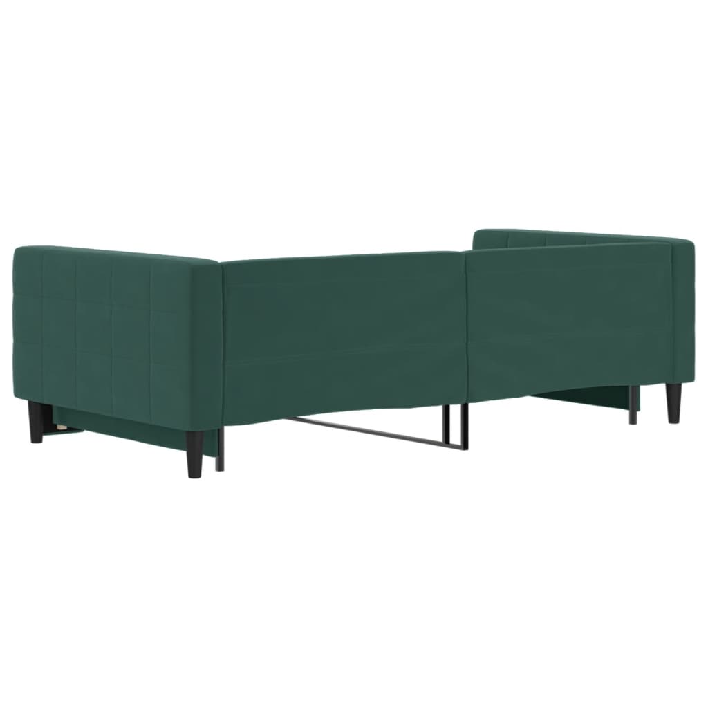 Slaapbank met onderschuifbed 100x200 cm fluweel donkergroen is nu te koop bij PeponiXL, paradijselijk wonen!