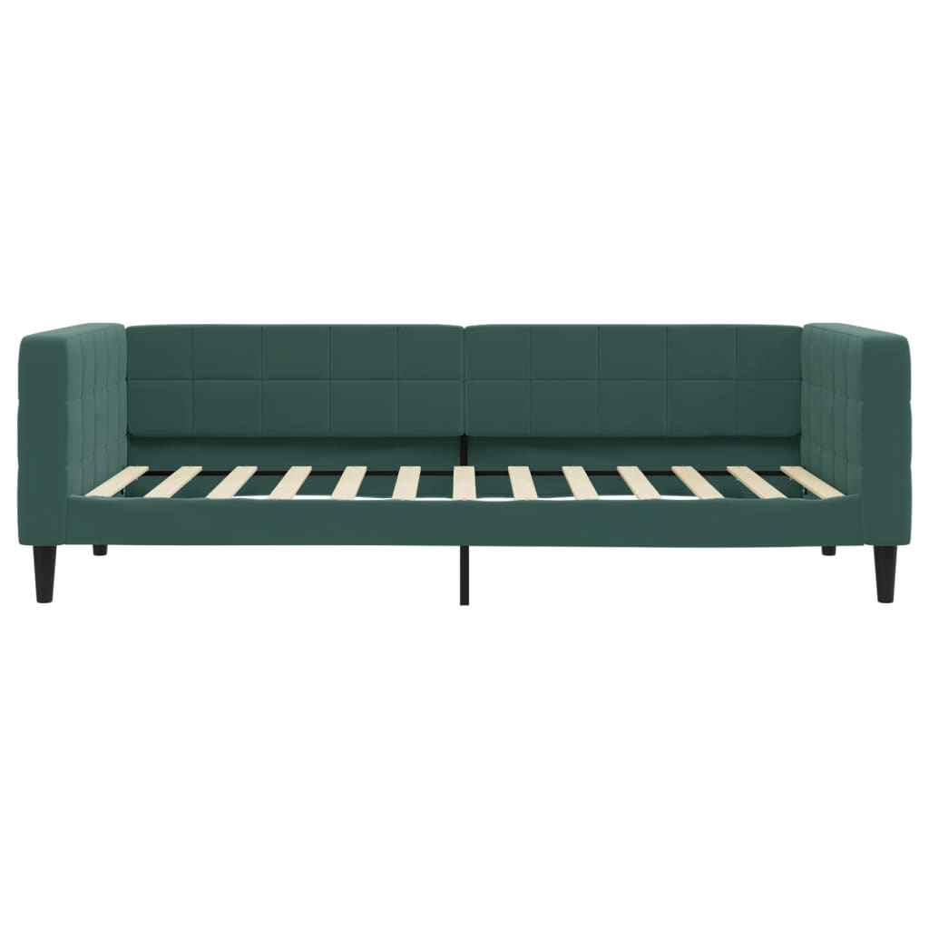 Slaapbank met onderschuifbed 100x200 cm fluweel donkergroen is nu te koop bij PeponiXL, paradijselijk wonen!