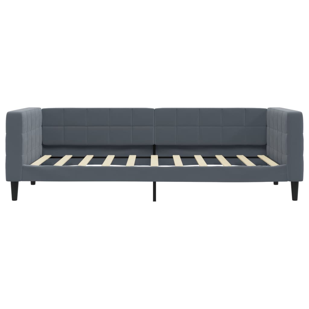 Slaapbank met onderschuifbed 90x190 cm fluweel donkergrijs is nu te koop bij PeponiXL, paradijselijk wonen!