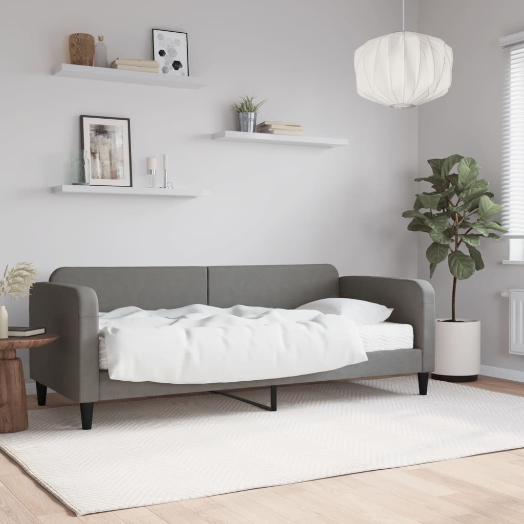 Slaapbank met matras 80x200 cm stof donkergrijs is nu te koop bij PeponiXL, paradijselijk wonen!