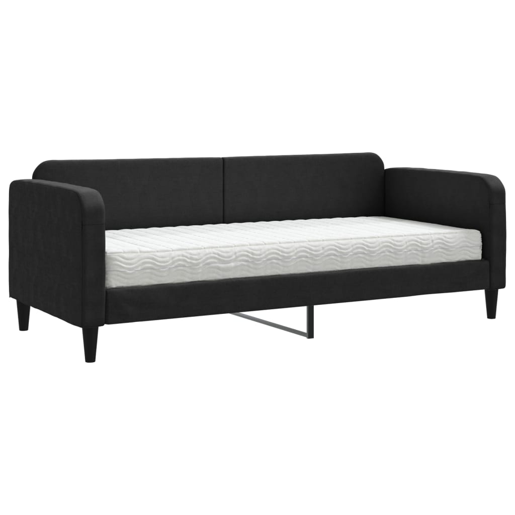 Slaapbank met matras 80x200 cm stof zwart is nu te koop bij PeponiXL, paradijselijk wonen!