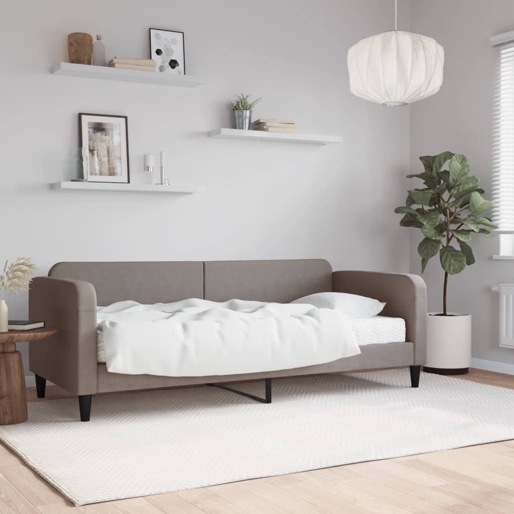 Slaapbank met matras 80x200 cm stof taupe is nu te koop bij PeponiXL, paradijselijk wonen!