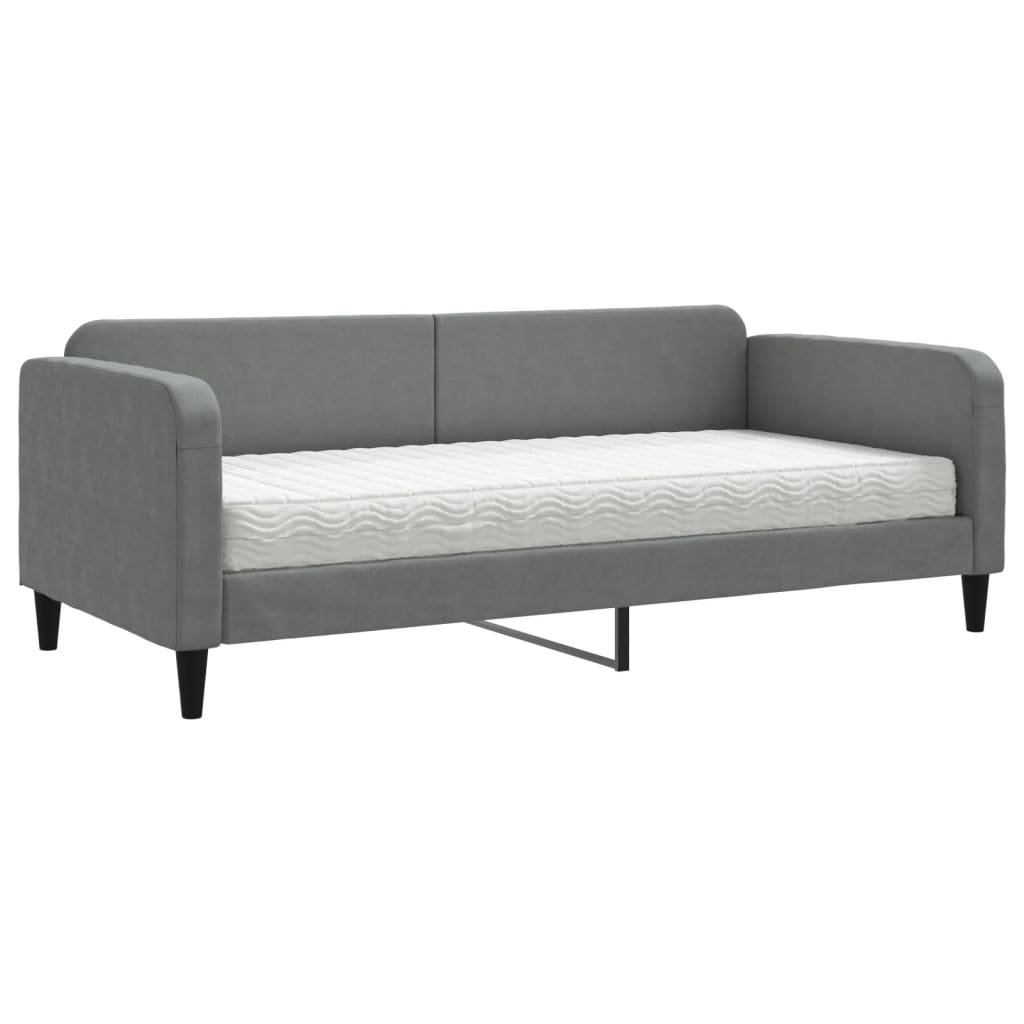 Slaapbank met matras 90x200 cm stof donkergrijs is nu te koop bij PeponiXL, paradijselijk wonen!