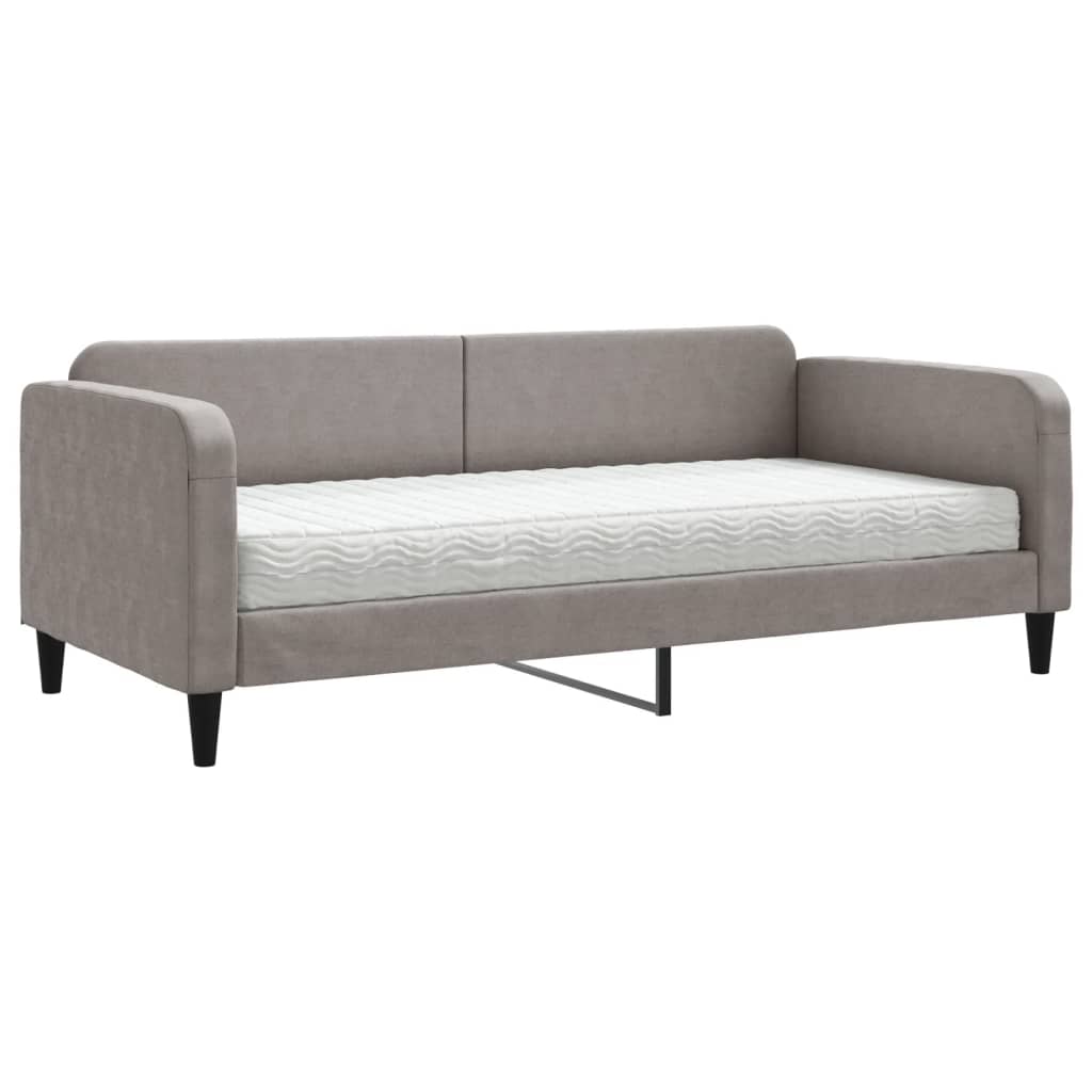 Slaapbank met matras 90x200 cm stof taupe is nu te koop bij PeponiXL, paradijselijk wonen!