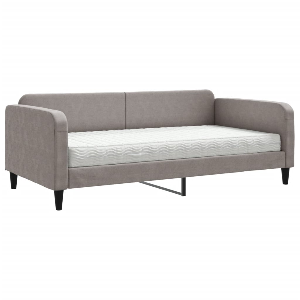 Slaapbank met matras 100x200 cm stof taupe is nu te koop bij PeponiXL, paradijselijk wonen!