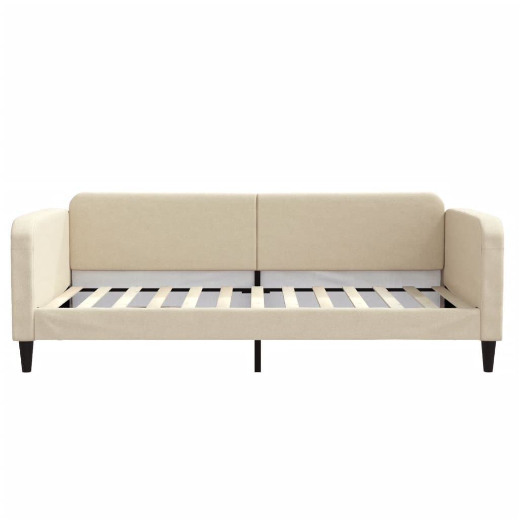 Slaapbank met matras 100x200 cm stof crèmekleurig is nu te koop bij PeponiXL, paradijselijk wonen!