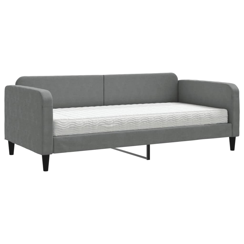 Slaapbank met matras 90x190 cm stof donkergrijs is nu te koop bij PeponiXL, paradijselijk wonen!