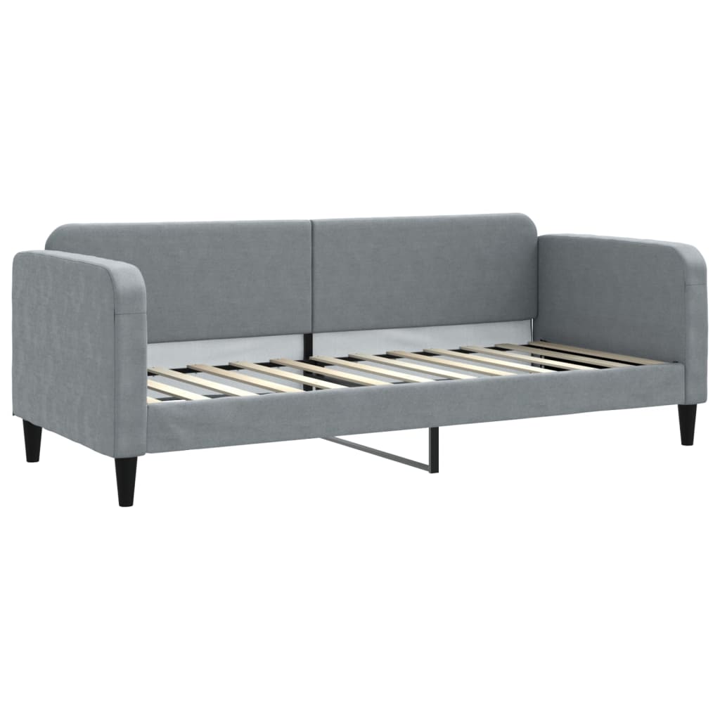Slaapbank met onderschuifbed 80x200 cm stof lichtgrijs is nu te koop bij PeponiXL, paradijselijk wonen!