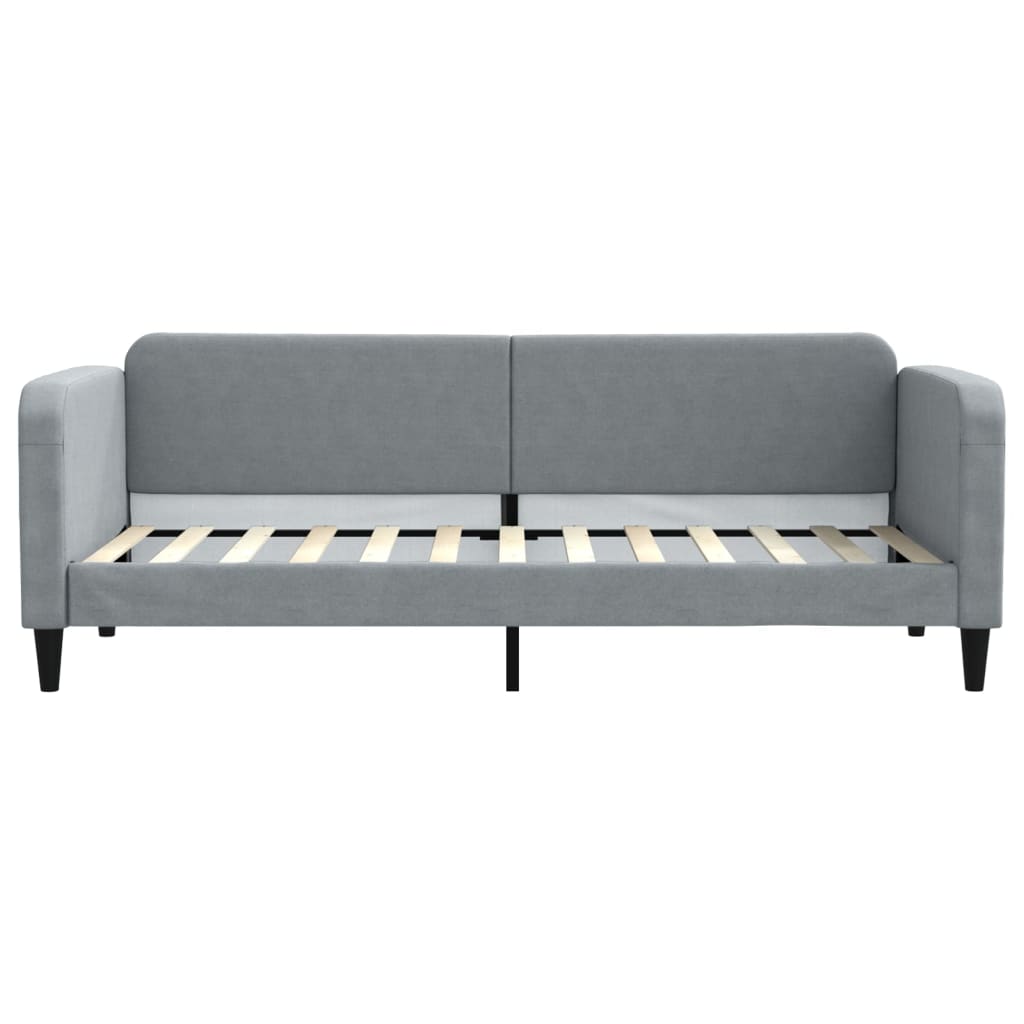 Slaapbank met onderschuifbed 80x200 cm stof lichtgrijs is nu te koop bij PeponiXL, paradijselijk wonen!