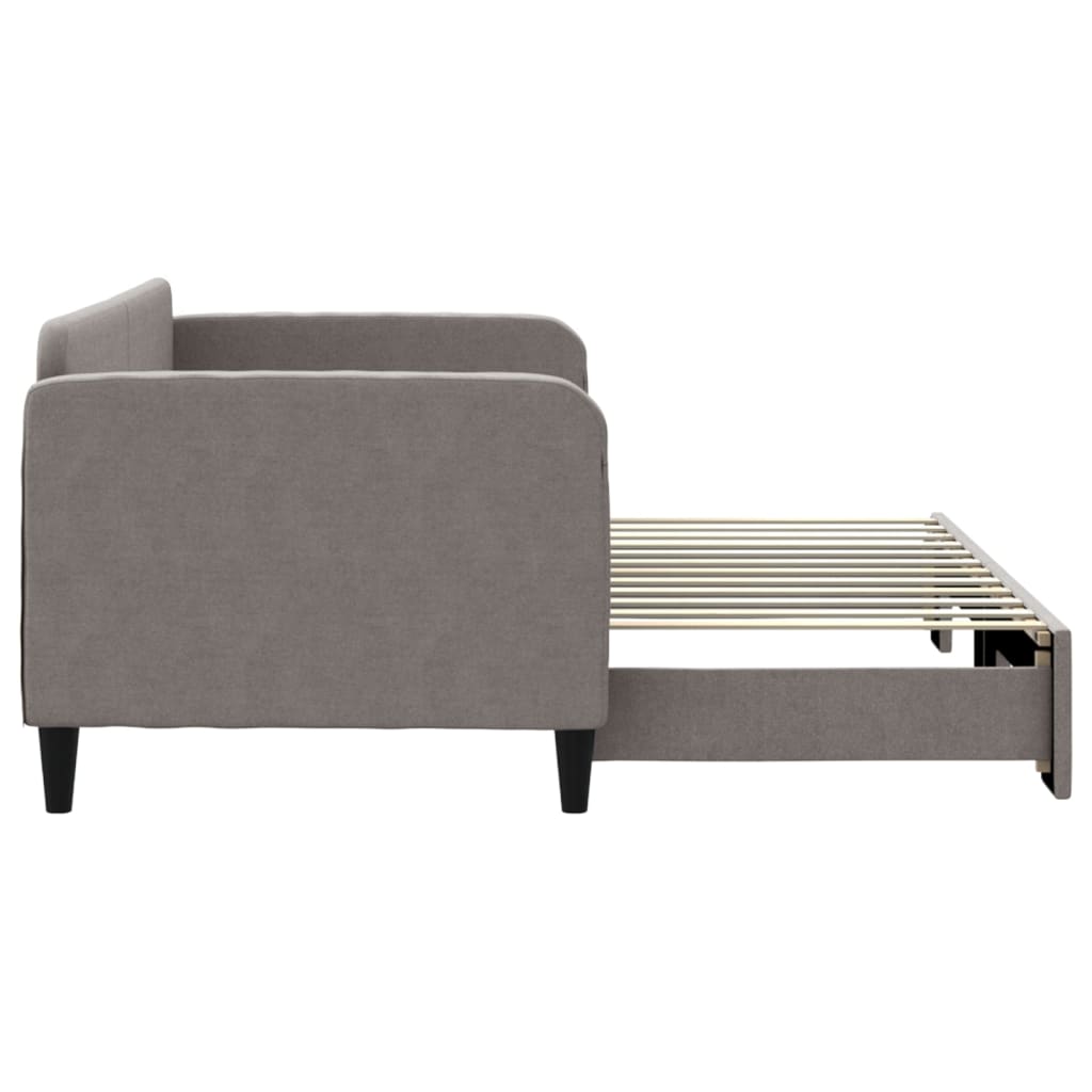 Slaapbank met onderschuifbed 80x200 cm stof taupe is nu te koop bij PeponiXL, paradijselijk wonen!