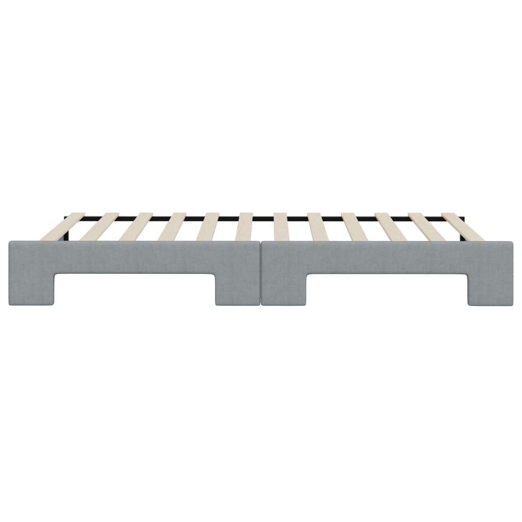 Slaapbank met onderschuifbed 90x200 cm stof lichtgrijs is nu te koop bij PeponiXL, paradijselijk wonen!