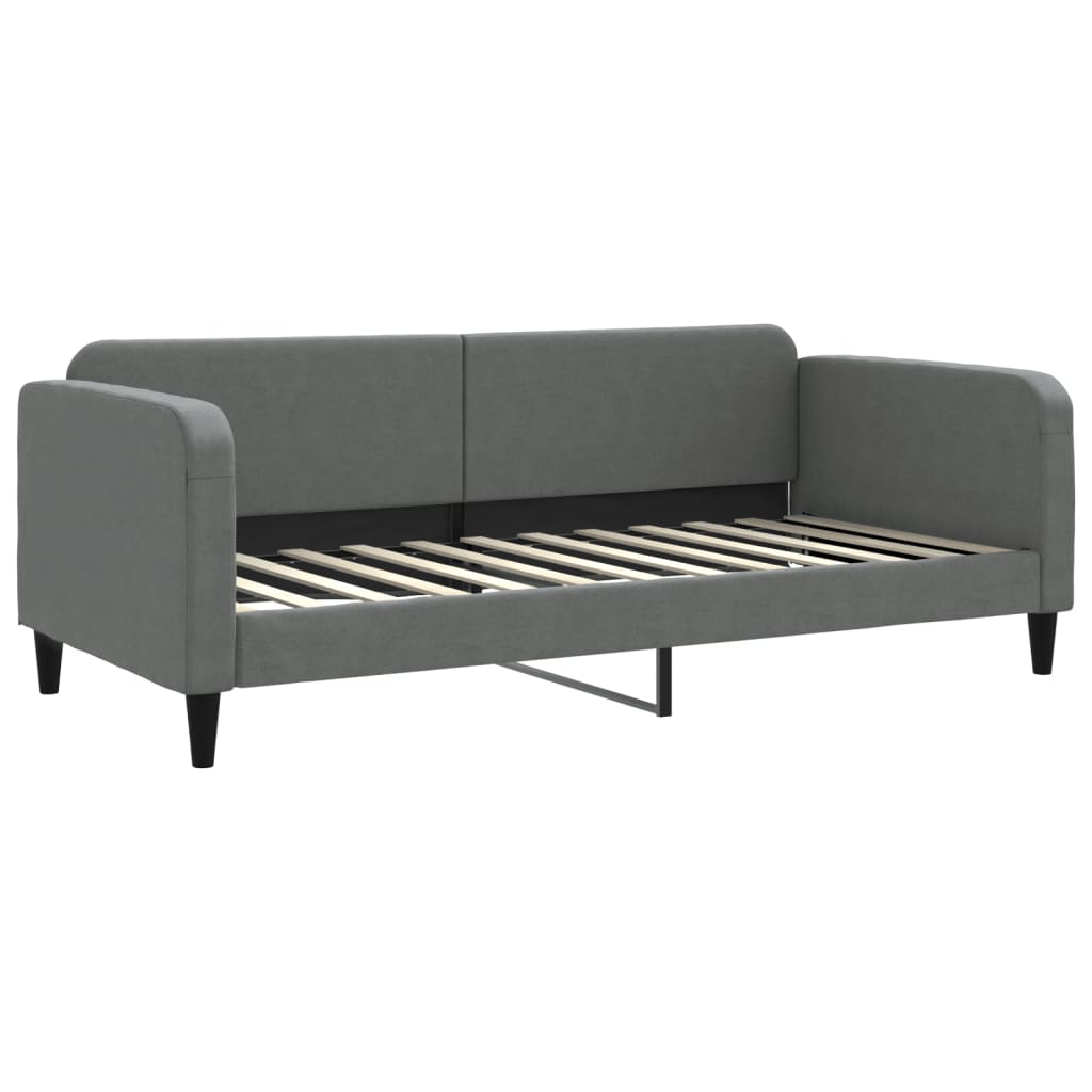 Slaapbank met onderschuifbed 90x200 cm stof donkergrijs is nu te koop bij PeponiXL, paradijselijk wonen!