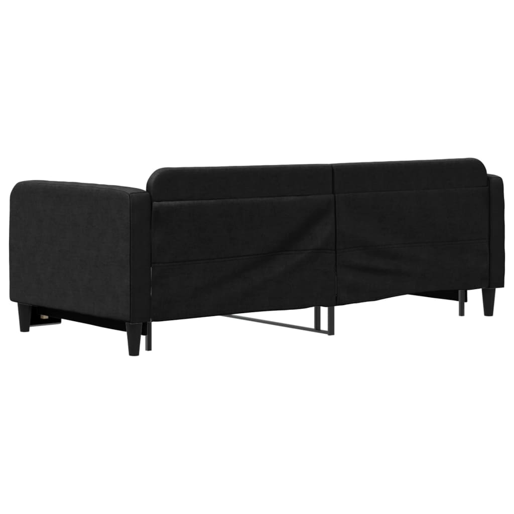 Slaapbank met onderschuifbed 90x200 cm stof zwart is nu te koop bij PeponiXL, paradijselijk wonen!