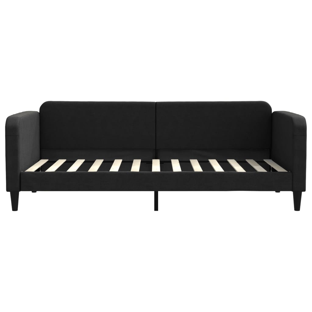 Slaapbank met onderschuifbed 90x200 cm stof zwart is nu te koop bij PeponiXL, paradijselijk wonen!