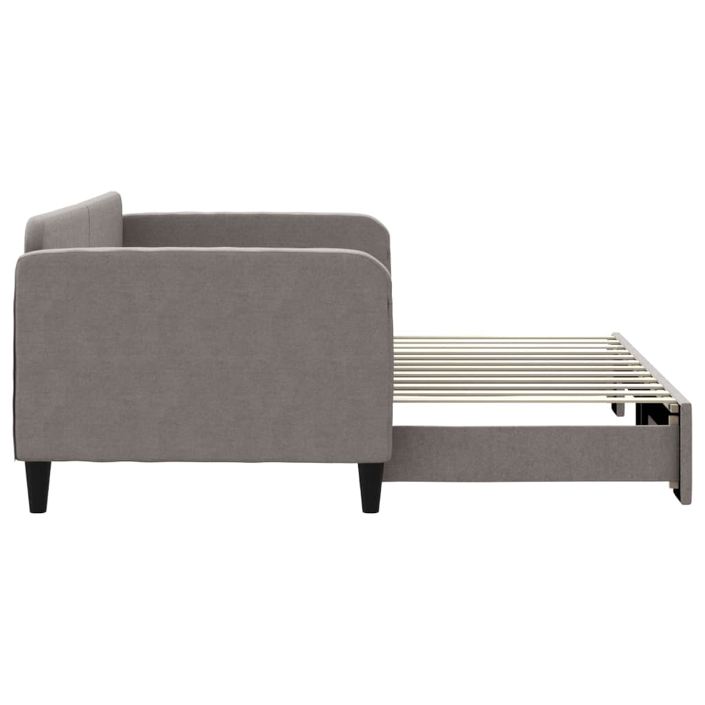 Slaapbank met onderschuifbed 90x200 cm stof taupe is nu te koop bij PeponiXL, paradijselijk wonen!