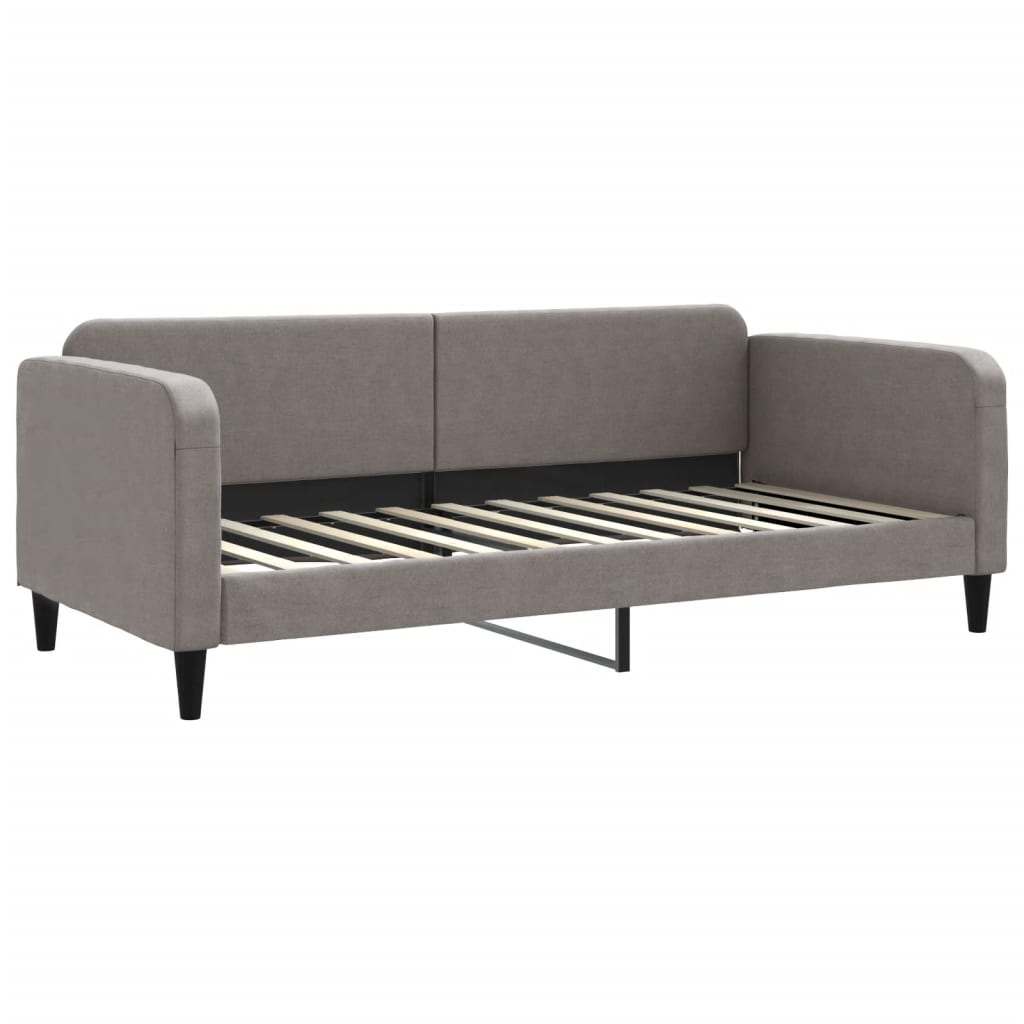 Slaapbank met onderschuifbed 90x200 cm stof taupe is nu te koop bij PeponiXL, paradijselijk wonen!