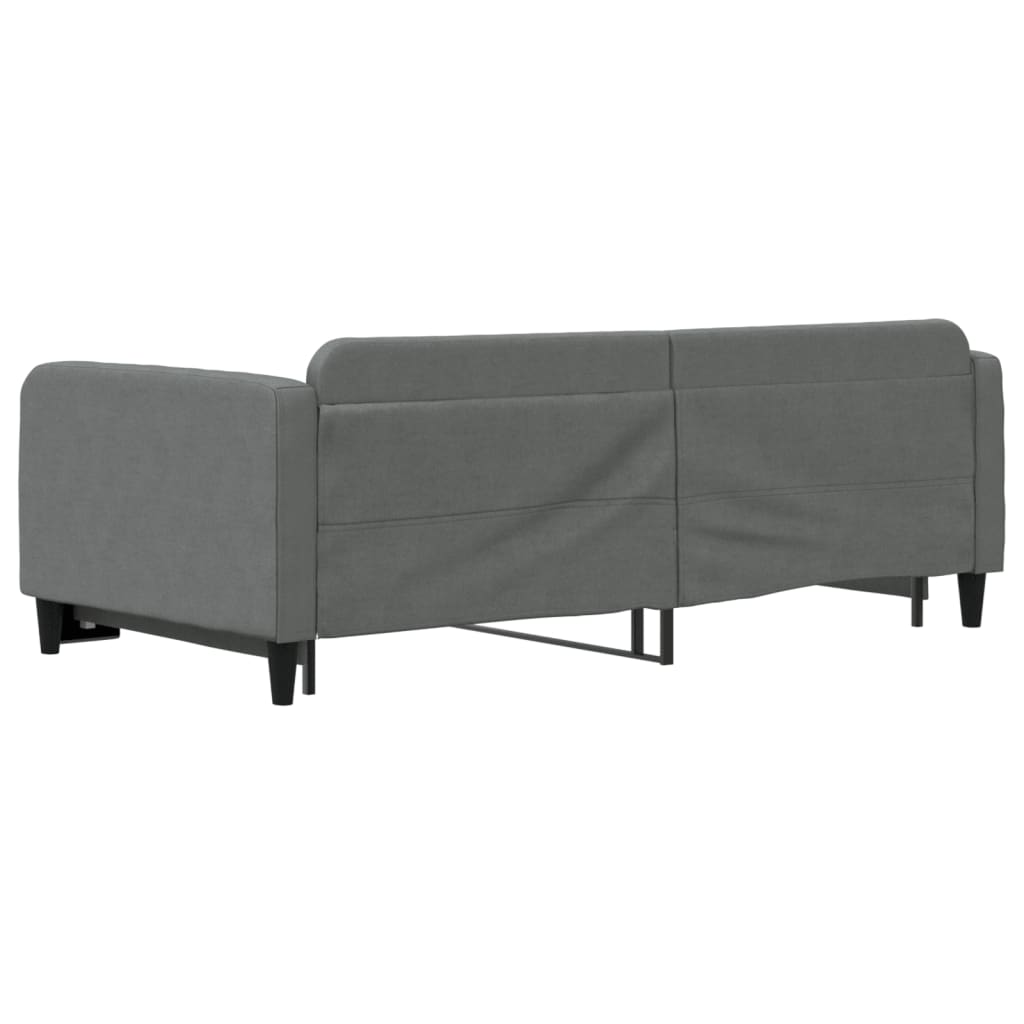 Slaapbank met onderschuifbed 100x200 cm stof donkergrijs is nu te koop bij PeponiXL, paradijselijk wonen!