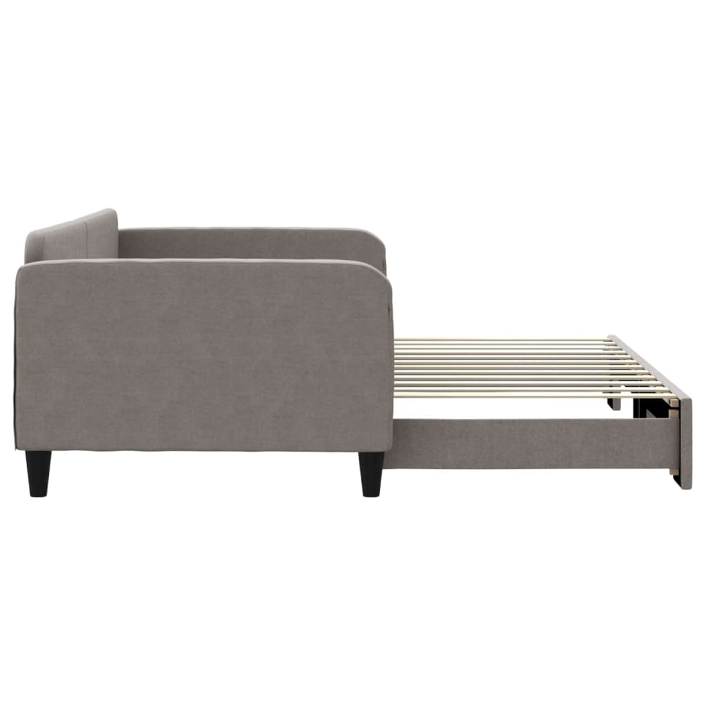 Slaapbank met onderschuifbed 100x200 cm stof taupe is nu te koop bij PeponiXL, paradijselijk wonen!