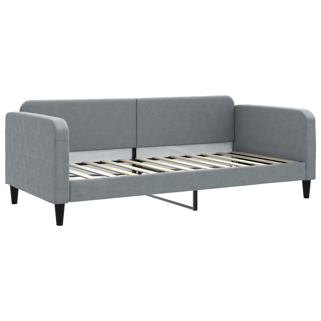 Slaapbank onderschuifbed en matrassen 90x200 cm stof lichtgrijs is nu te koop bij PeponiXL, paradijselijk wonen!