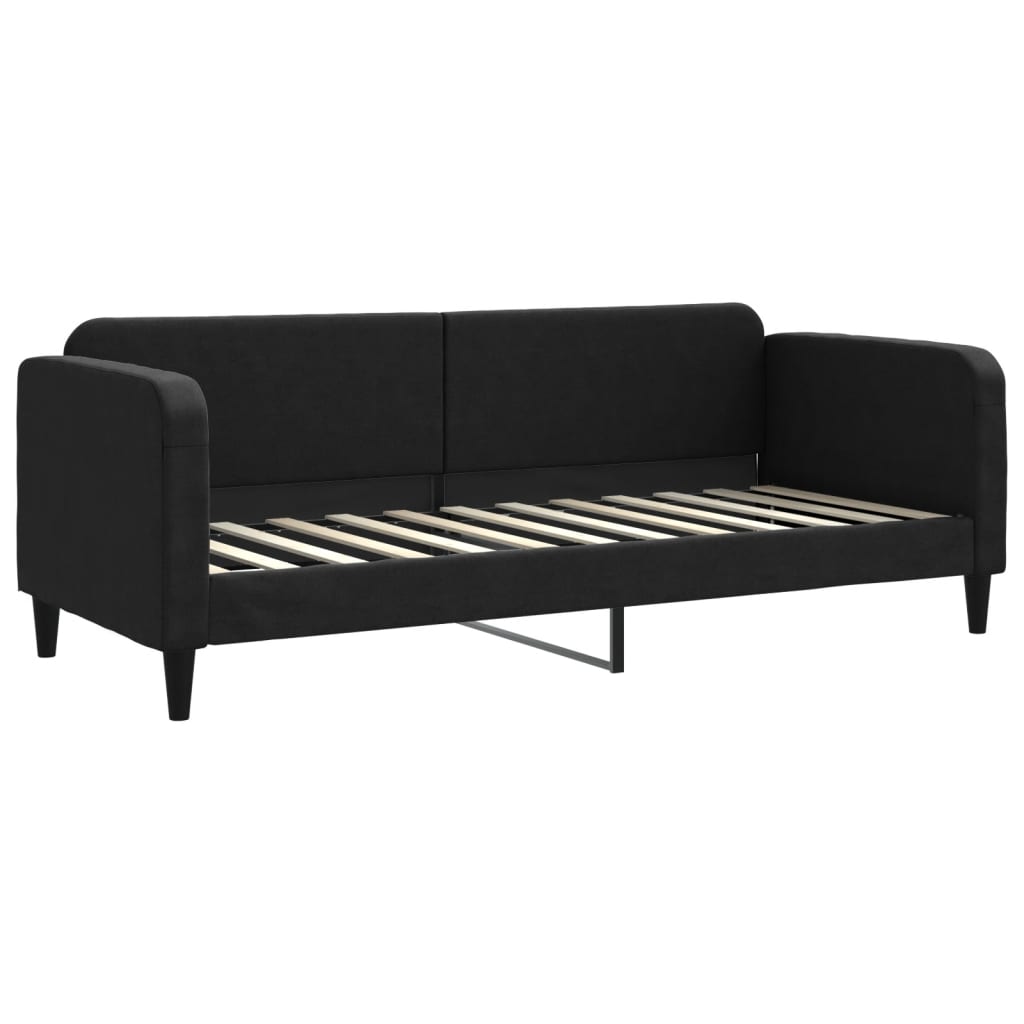 Slaapbank met onderschuifbed en lades 80x200 cm stof zwart is nu te koop bij PeponiXL, paradijselijk wonen!