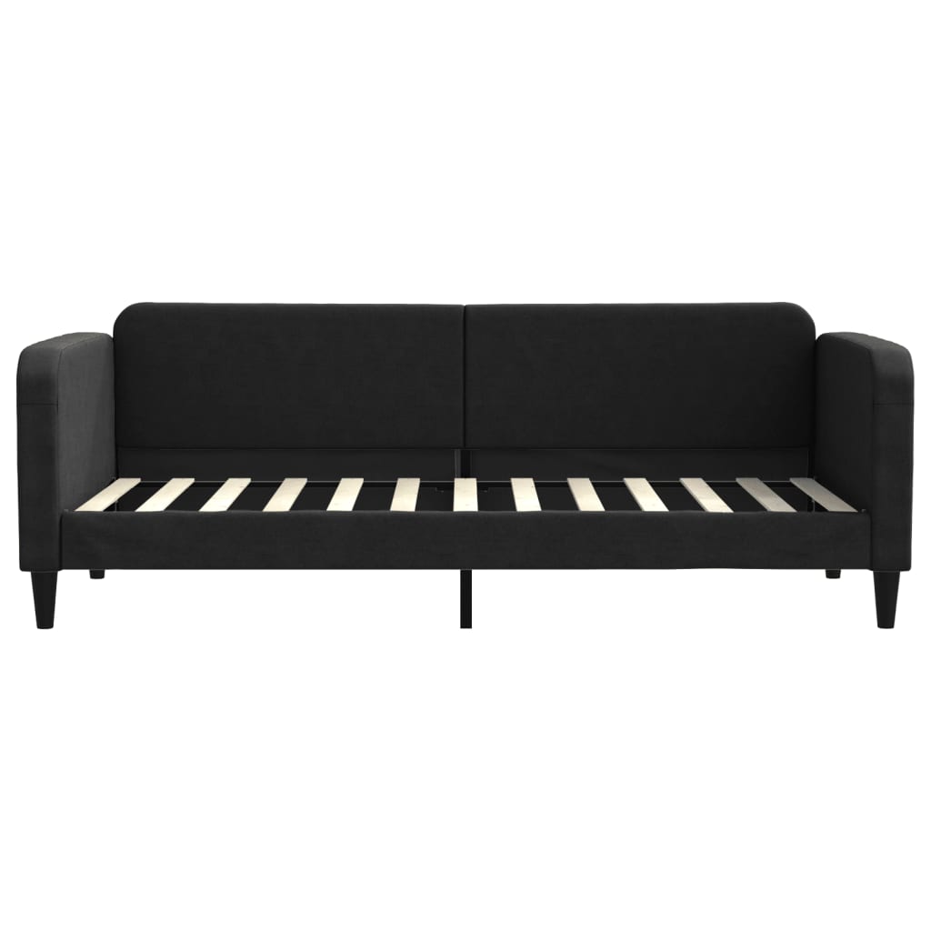 Slaapbank met onderschuifbed en lades 80x200 cm stof zwart is nu te koop bij PeponiXL, paradijselijk wonen!